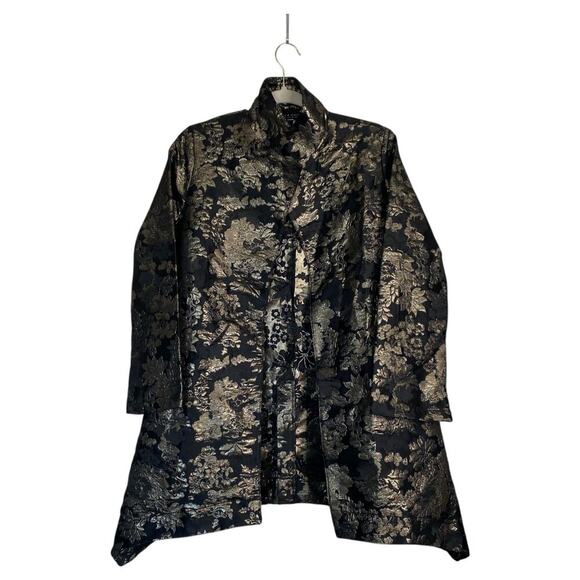 BRYN WALKER Black & Gold Floral Tapestry Benedict Jacket Size Small $228 Brocade - Picture 2 of 9